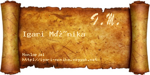 Igari Mónika névjegykártya